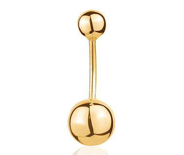 14k Real Yellow Gold Solid Ball Navel