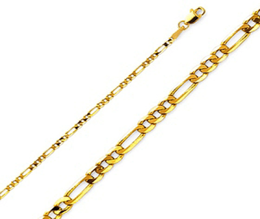14K Yellow Gold Figaro Link Chain 2.3 mm