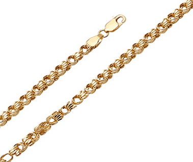 14k Yellow Gold Byzantine Chain 3.5 mm