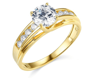 14k Yellow Gold Ribbon Women's Wedding Ring