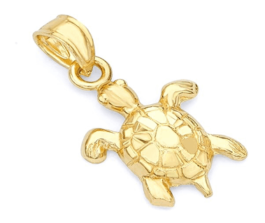 14k Yellow Gold Turtle Pendant