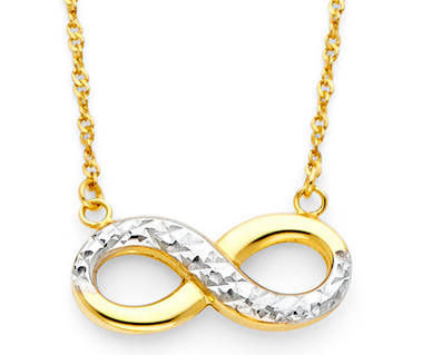 14K Hollow Floating Infinity Charms Necklaces