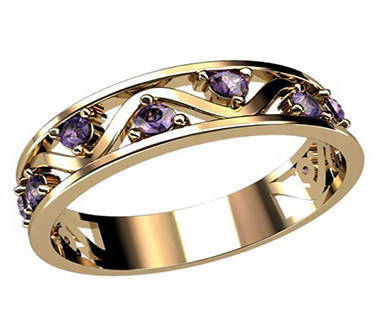 Zigui Amethyst ZC Women's Rings 14K